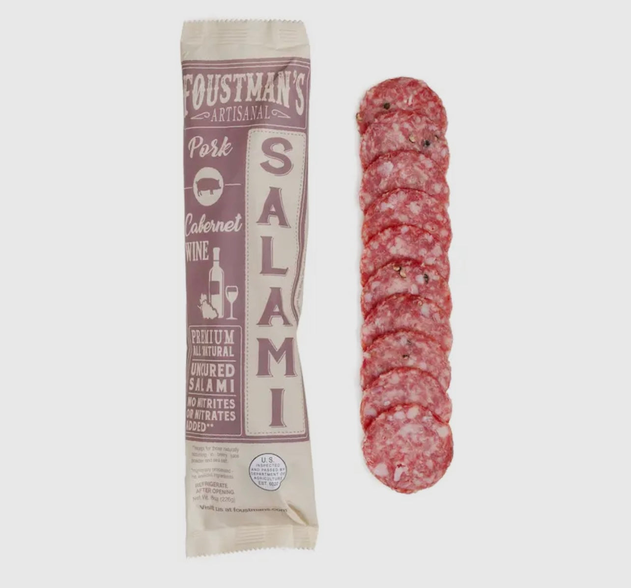 Pork Cabernet wine uncured salami