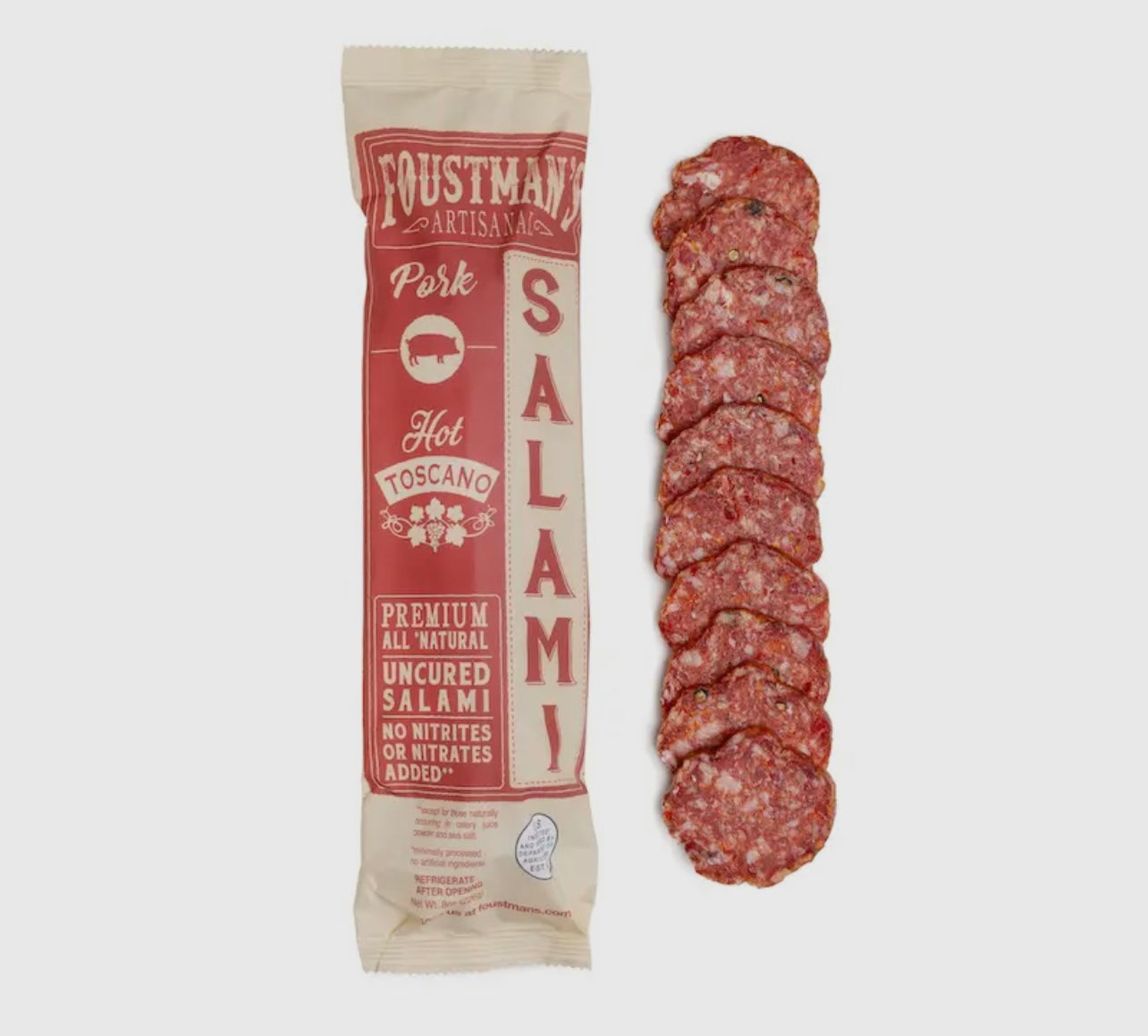 Pork hot Toscano uncured salami