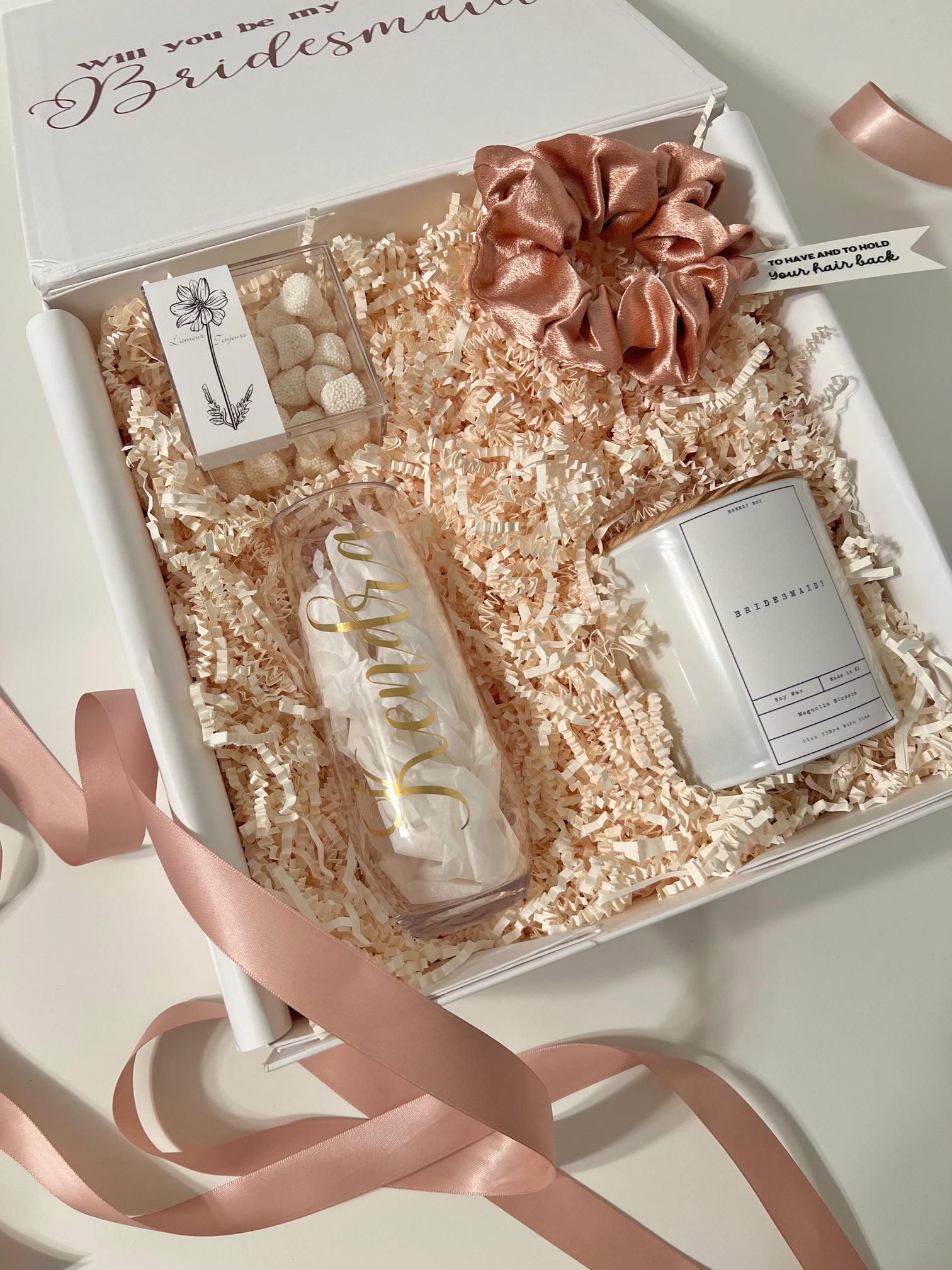 Build a Bridesmaid Box Options Include Robe, Champagne Glass, Necklace,  Proposal Card - Bridesmaid Gifts Boutique